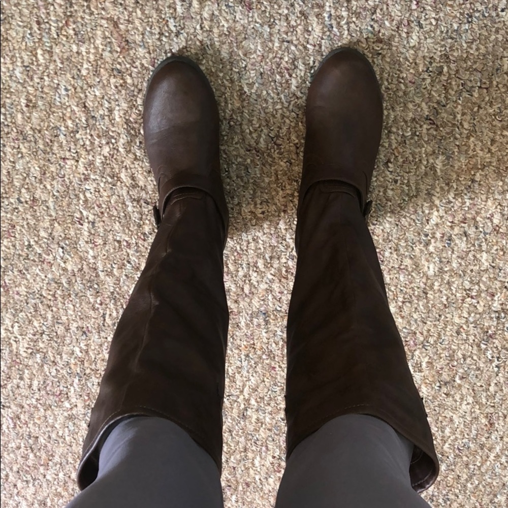 Tall- faux leather high boots- zipper up